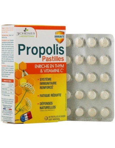 3CHENES PROPOLIS PASTILLES THYM ET VIT C PASTILLES B/40